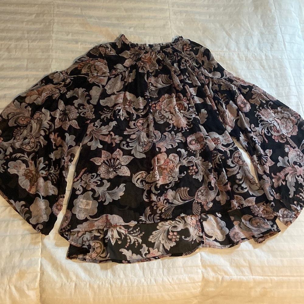 LOFT semi sheer boho top